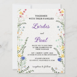 Wedding invitation Floral Romanctic Kaart
