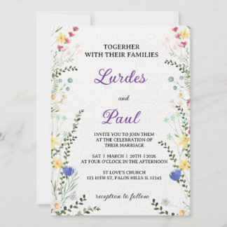 Wedding invitation Floral Romanctic Kaart