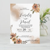  Wedding invitation Floral tons of brown (Debout devant)