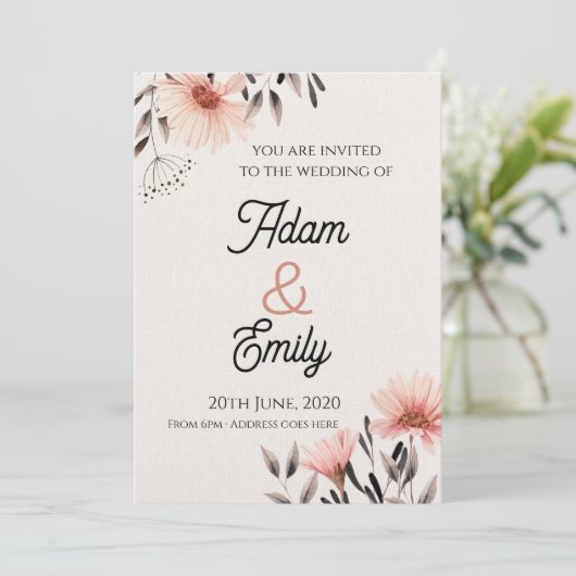 Wedding Invitation Flower (Debout devant)
