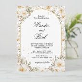  Wedding invitation Flower Vintage White (Debout devant)