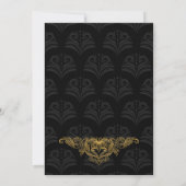 Wedding Invitation  Gold filigree | zwart Kaart (Achterkant)