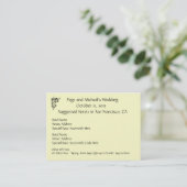 Wedding Invitation Hotel Reservation Suggestie Visitekaartje (Staand voorkant)