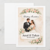 Wedding Invitation Kaart (Voorkant / Achterkant)