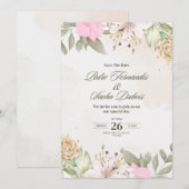 Wedding invitation  kaart (Voorkant / Achterkant)