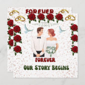 Wedding Invitation Kaart (Voorkant / Achterkant)