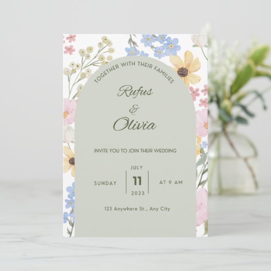 Wedding invitation kaart (Staand voorkant)