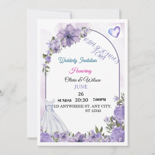 wedding Invitation  Kaart (Voorkant)
