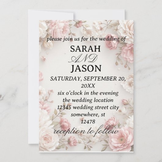  wedding invitation kaart (Voorkant)