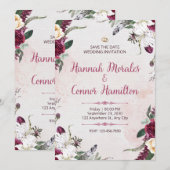 Wedding Invitation Minimal Elegant White Design (Devant / Derrière)