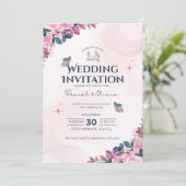Wedding Invitation Modern Typography Minimal (Debout devant)