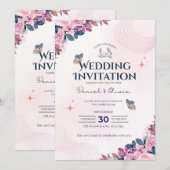 Wedding Invitation Modern Typography Minimal (Devant / Derrière)