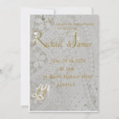  wedding invitation , old lace design . (Devant)