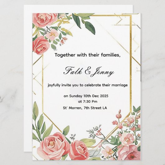 wedding Invitation Programma (Voorkant / Achterkant)