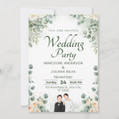 Wedding Invitation Romantic Soft Beige Design (Devant)