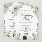 Wedding Invitation Romantic Soft Beige Design (Devant / Derrière)