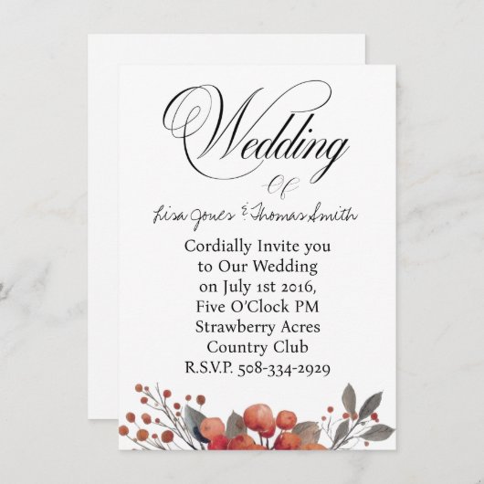 Wedding invitation simple (Devant / Derrière)