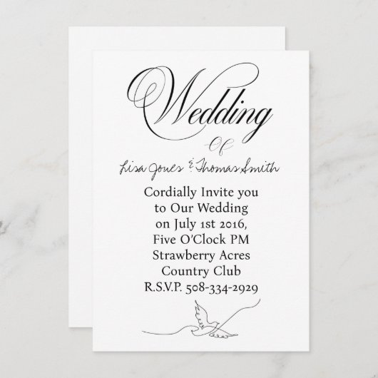 Wedding invitation simple (Devant / Derrière)