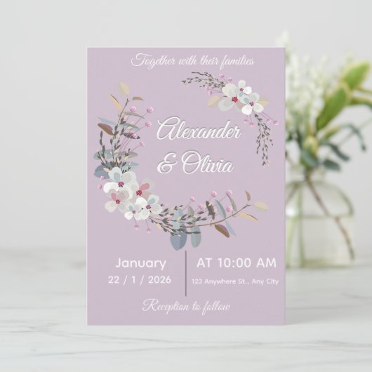 Wedding Invitation Template - Editable & printable (Debout devant)