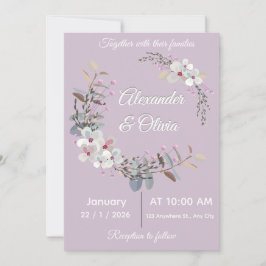 Wedding Invitation Template - Editable & printable Kaart