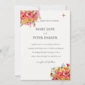 Wedding Invitation Watercolour floral rustic (Devant)
