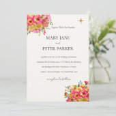 Wedding Invitation Watercolour floral rustic (Debout devant)
