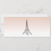 Wedding Invitation, Wedding Stationary, Paris  Kaart (Achterkant)