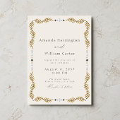 Wedding Invitation with Botanical Frame & Bird