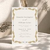 Wedding Invitation with Botanical Frame & Bird