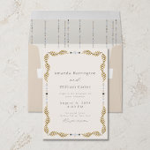 Wedding Invitation with Botanical Frame & Bird