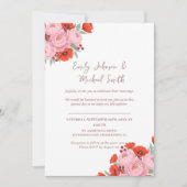 Wedding Invitation with Peonies and Poppies (Devant)