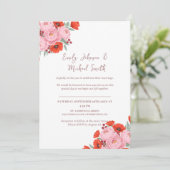 Wedding Invitation with Peonies and Poppies (Debout devant)