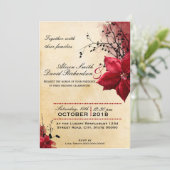 Wedding invitation with Red flowers (Debout devant)