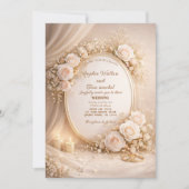 Wedding invitation with white flowers (Devant)