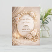 Wedding invitation with white flowers (Debout devant)