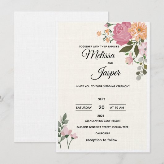 Wedding Invitations (Devant / Derrière)