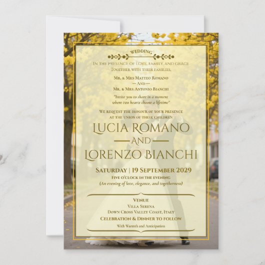 Wedding Invitations Elegant Classic Spring Theme Kaart (Voorkant)
