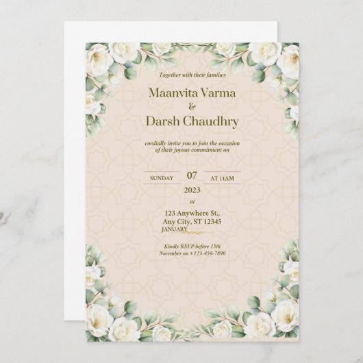 Wedding invitations  kaart (Voorkant / Achterkant)