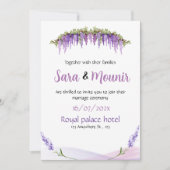 Wedding Invitations: Lilac Elegance Kaart (Voorkant)