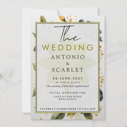 Wedding Invitations QR Code Elegant And minimalist (Devant)