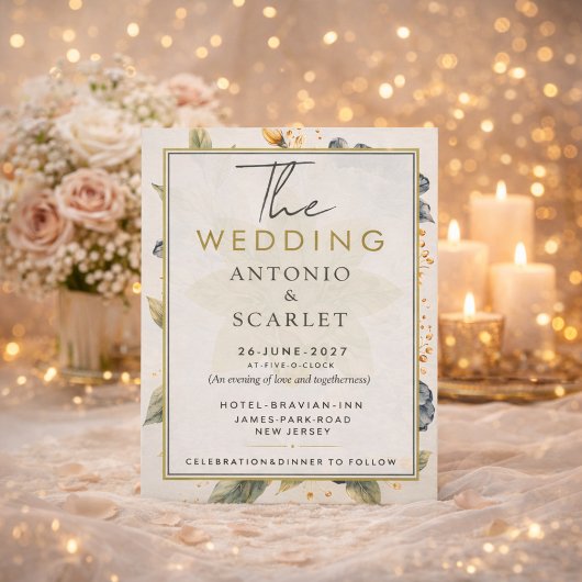 Wedding Invitations QR Code Elegant And minimalist Kaart