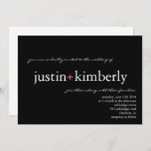 Wedding Invite | A+ |zwarte roze Kaart (Voorkant / Achterkant)