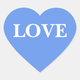 Wedding Invite Cornflower Blue Hart Sticker