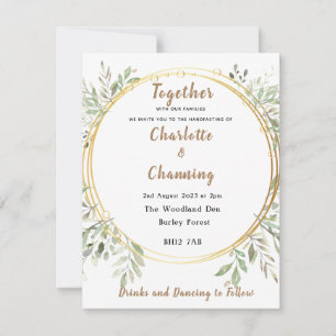 Wedding Invite Elegant RSVP Handfasting Kaart