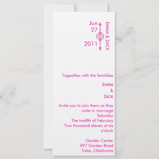 Wedding Invite Kaart (Voorkant)