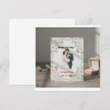 Wedding Invite, Minimalist Design, Bride and Groom