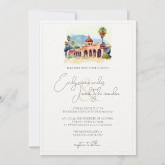 Wedding Invite - Spaanse missie in Waterverf Kaart