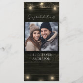 Wedding Jubileum 60e rustieke hout en verlichting Menu (Achterkant)