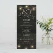 Wedding Jubileum 60e rustieke hout en verlichting Menu (Staand voorkant)