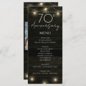 Wedding Jubileum 70e rustieke hout en verlichting Menu (Voorkant / Achterkant)